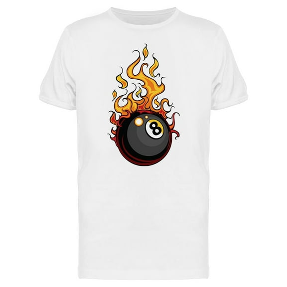 Flaming Billiard Eight Ball Logo Tee Men's -Image by Shutterstock