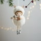 thumbnail image 4 of Adorno de peluche navideño | Decoración colgante con ángeles para árbol de Navidad, rosa blanco, 7x4x14cm, suave al tacto, tela plástica duradera, decoración festiva para el hogar, regalo para las, 4 of 6