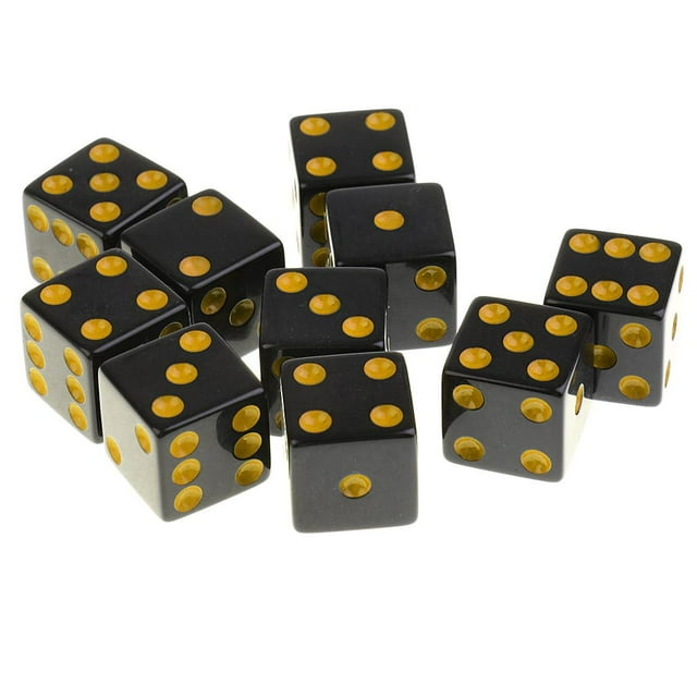Juego completo de dados poliédricos transparentes Zulema 16x16mm 10 uds/paquete amarillos para DND RPG