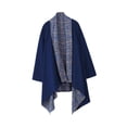 thumbnail image 4 of Cárdigan de hombre de mezcla de algodón, informal, étnico, con dobladillo irregular, cárdigan ligero Azul, 4 of 8