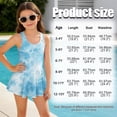 thumbnail image 7 of Xixirimido Blue Tie-dye Print Girls One-piece Swimsuits Sleeveless Swimwear with Skirt & Built-in Shorts Hawaiian Beach Vacation Modest Bathing Suit, 10-11 Years, 7 of 7