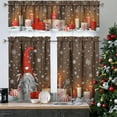 thumbnail image 4 of Winter Christmas Kitchen Curtains Valances 3 Piece Set,Merry Xmas Gnome Snowflakes Rod Pocket Farmhouse Cafe Curtain Over Sink Window for Holiday Decor 36 Inch, 4 of 7