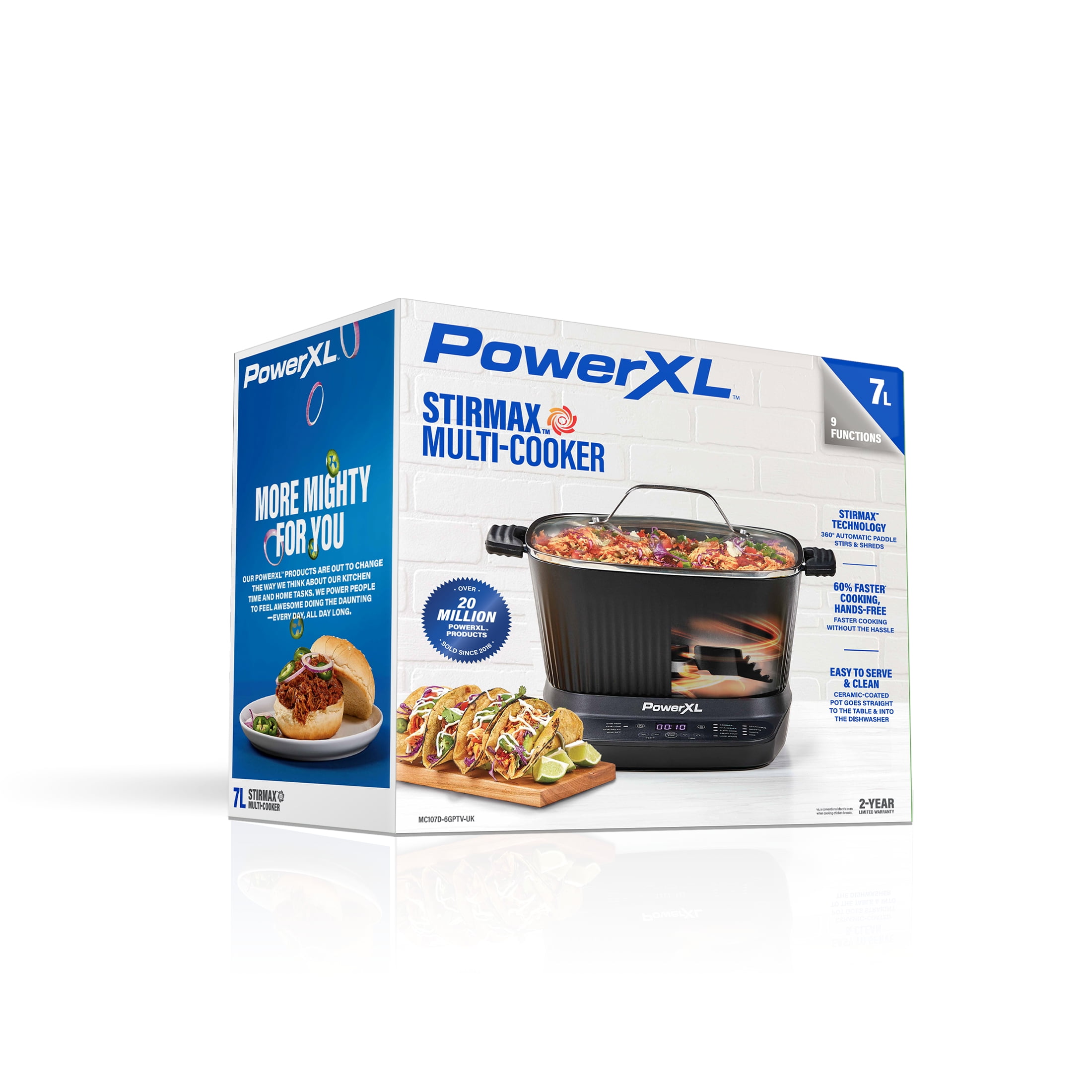 Power XL StirMax 7.5 Qt Multi Cooker with Auto Stir Shred Paddle and 9 Presets Matte Black Walmart