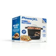 Power XL StirMax 7.5 Qt Multi-Cooker with Auto Stir/Shred Paddle and 9 Presets, Matte Black