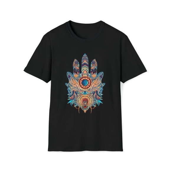 Hamsa Hand Unisex Softstyle T-Shirt Seeing Eye Hippie Boho Inspired