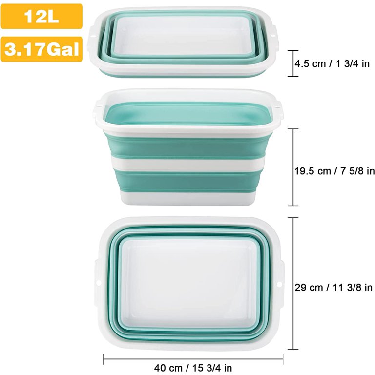 RULAYMAN 2 Pack Collapsible Plastic Bucket With Handle 2.6