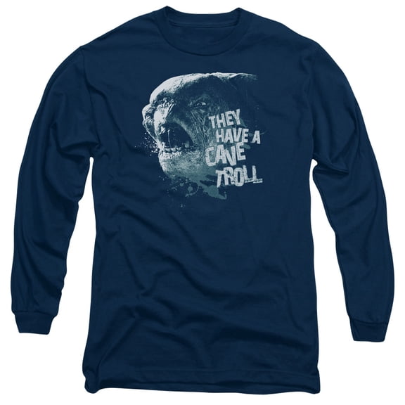 Lord of the Rings Cave Troll Long Sleeve Adult 18/1 T-Shirt  Navy