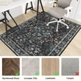 thumbnail image 3 of CHAKME 48" X 60" Dark Botanical Protective Flooring Office Chair Mat Hardwood Floor Tile Floor Heavy Duty Desk Chair Mat Carpet Anti Slip Office Floor Mat Rolling Chairs Low Pile Under Desk Rug, 3 of 8