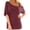 Wine, variant on Women's Batwing Sleeve Casual T-Shirt Top, Short Sleeve Skew Collar Blouse, Loose Fit Off-Shoulder Shirt for Daily Wear, Stylish Women’s Short Sleeve Casual Top, Comfortable and Fashionable