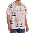 thumbnail image 4 of Wukai Cute Cartoon Panda Men's Casual Short-Sleeve Button Down Shirt - Lightweight Summer Dress Shirt for Daily Wear-Large, 4 of 7