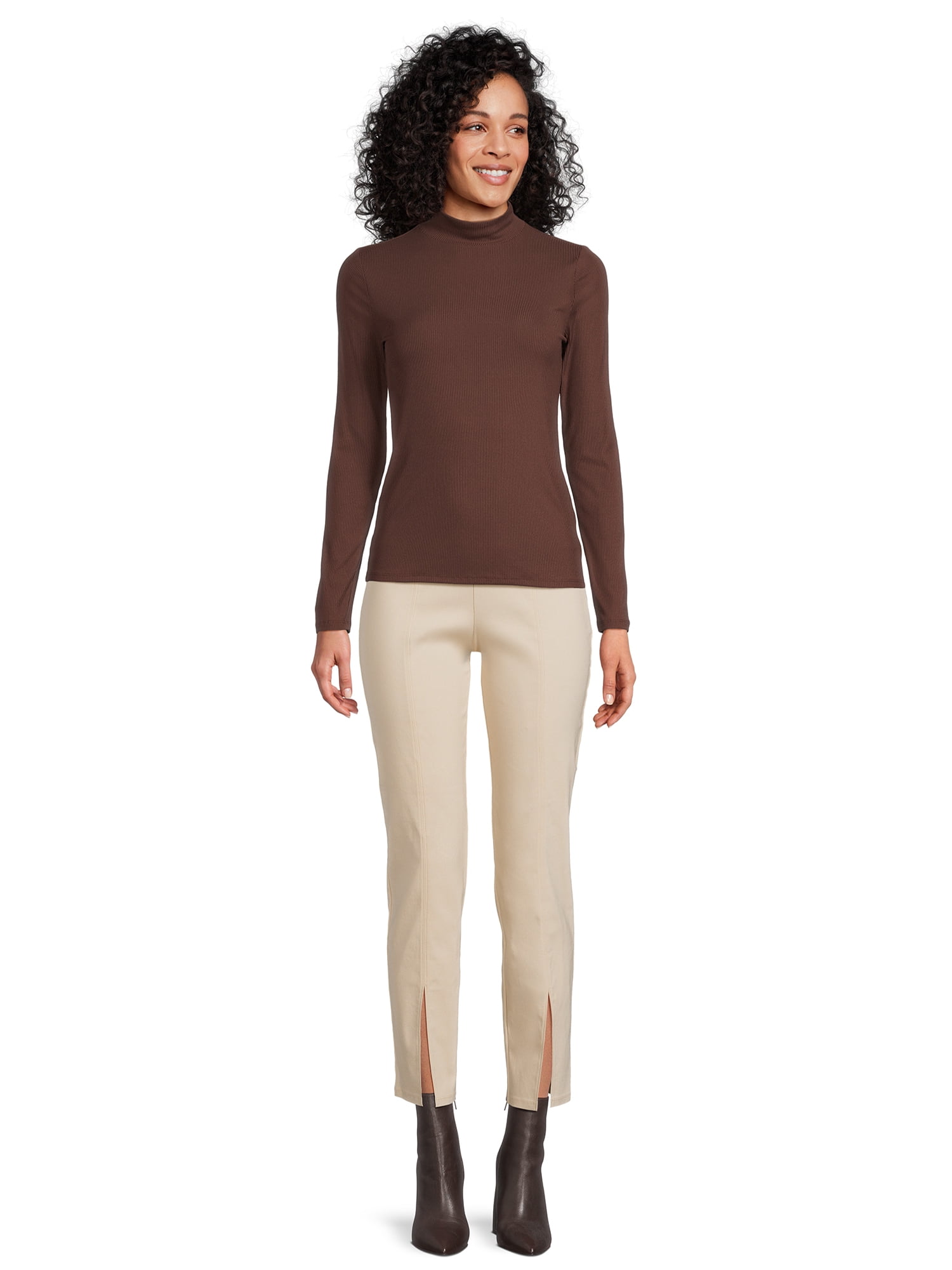 No Boundaries Women's Juniors Long Sleeve Mock Neck Top, Sizes XS-3XL