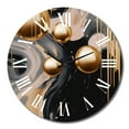 thumbnail image 2 of Designart "Mystic Gold & Noir Fusion I" Abstract Shapes Oversized Wall Clock, 2 of 5