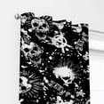 thumbnail image 3 of Coolnut Room Darkening Window Curtains Panels Drapes White Punk Skull Thermal Insulated Grommet Blackout Curtains 84x55in 2 Panels, 3 of 5
