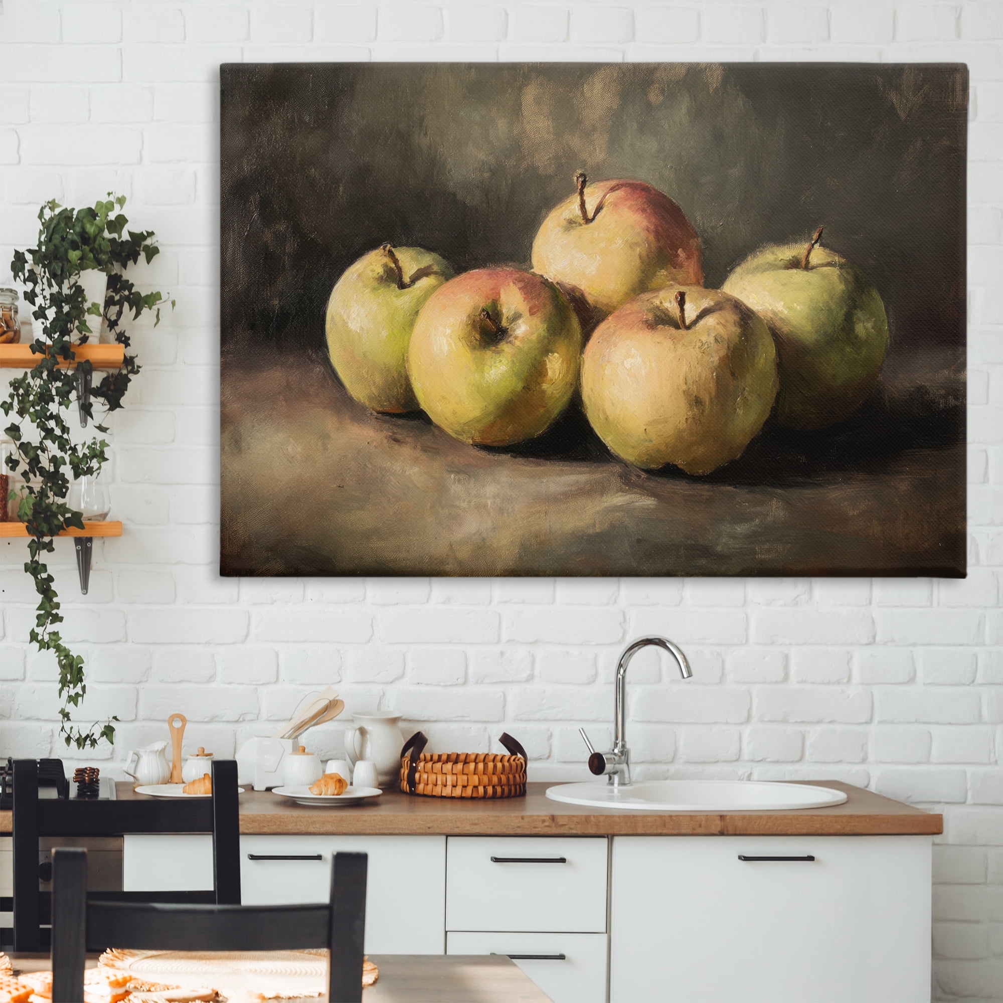 Stupell Industries Apples in Soft Shadow Canvas Wall Art, design by Petal Prints Design