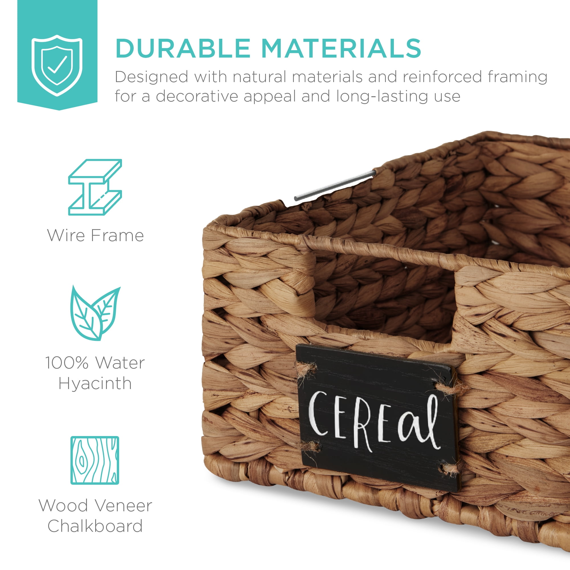 Best Choice Products Set of 4 Home Storage 12in Woven Water