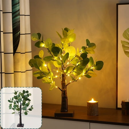 

kcavykas Christmas Decorations Small Tree Lights Led Leaf Indoor Home Decoration Lights Christmas Party Event Decoration Landscapes Glowing Tree Christmas Gift