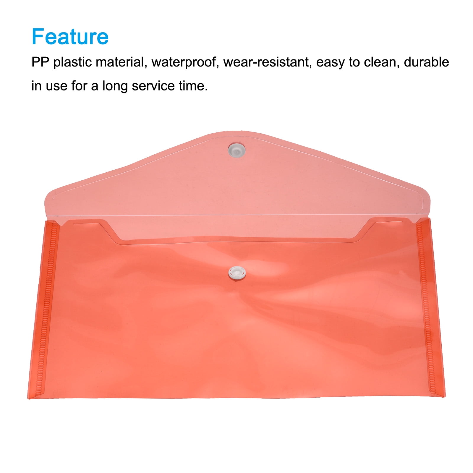 Unique Bargains File Folder Plastic Envelopes Document Organizer Red