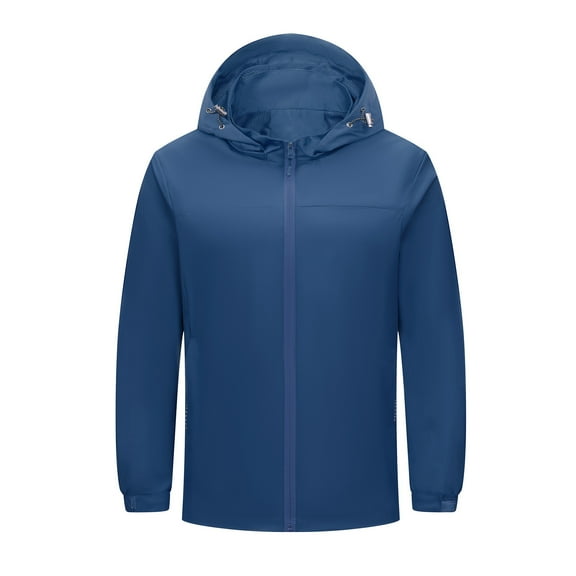 Womens Waterproof Long Raincoat Zip Up Lightweight Hooded Jackets Trench Coats with Hooded Outdoor Windbreaker