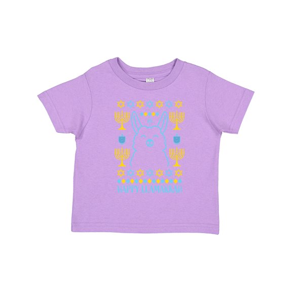 Inktastic Hannukkah Happy Llamakkah with Menorah Boys or Girls Toddler T-Shirt