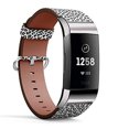 thumbnail image 1 of Compatible con Fitbit Charge 4/Charge 3/Charge 3 SE - Correa de Cuero para Reloj Pulsera con Adaptadores de Acero Inoxidable (Leopardo Negro Blanco), 1 of 2
