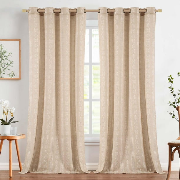 Cortinas jinchan Boho Beige 244 cm de Largo para Dormitorio y Sala de Estar