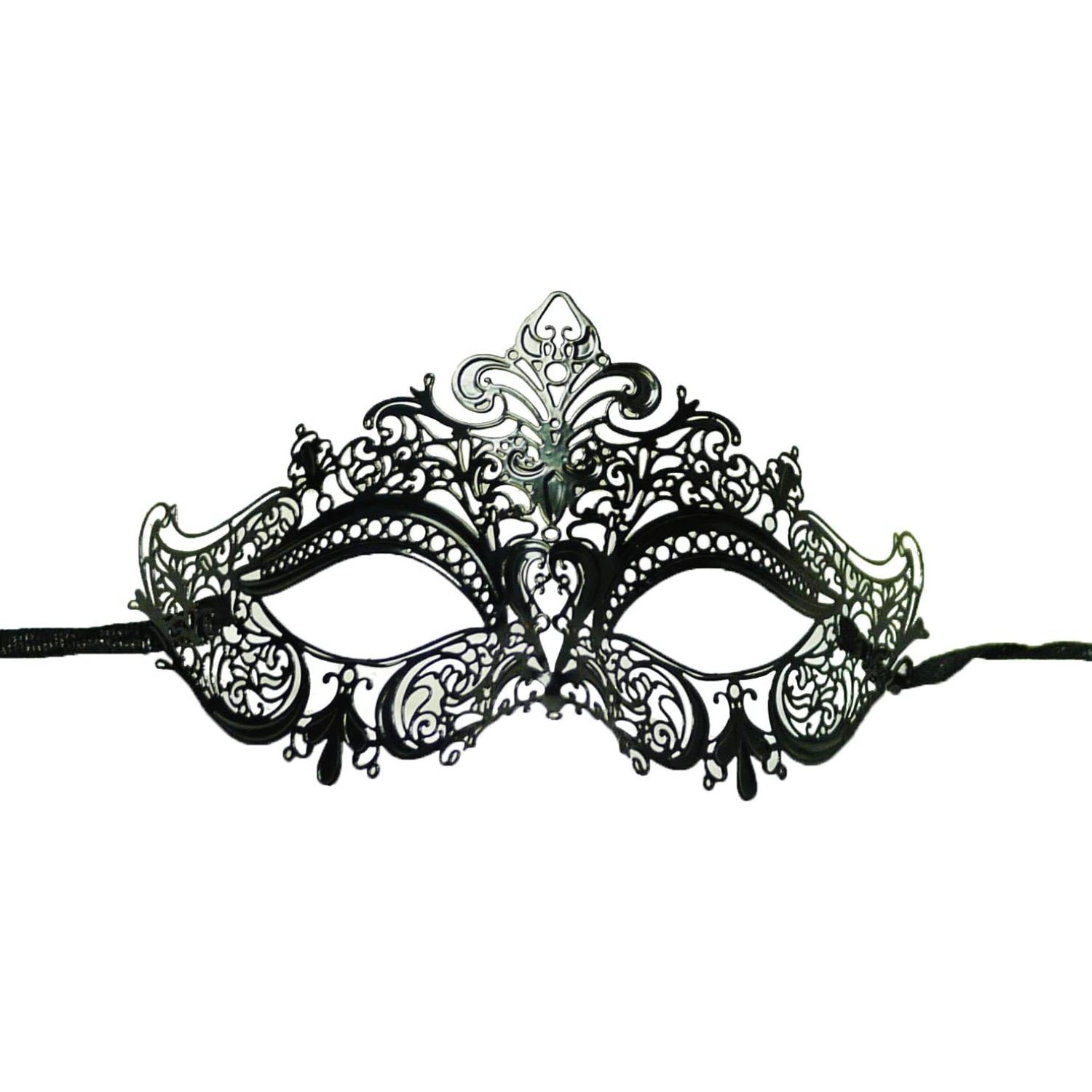 LaserCut Details Black Crown Design Mask