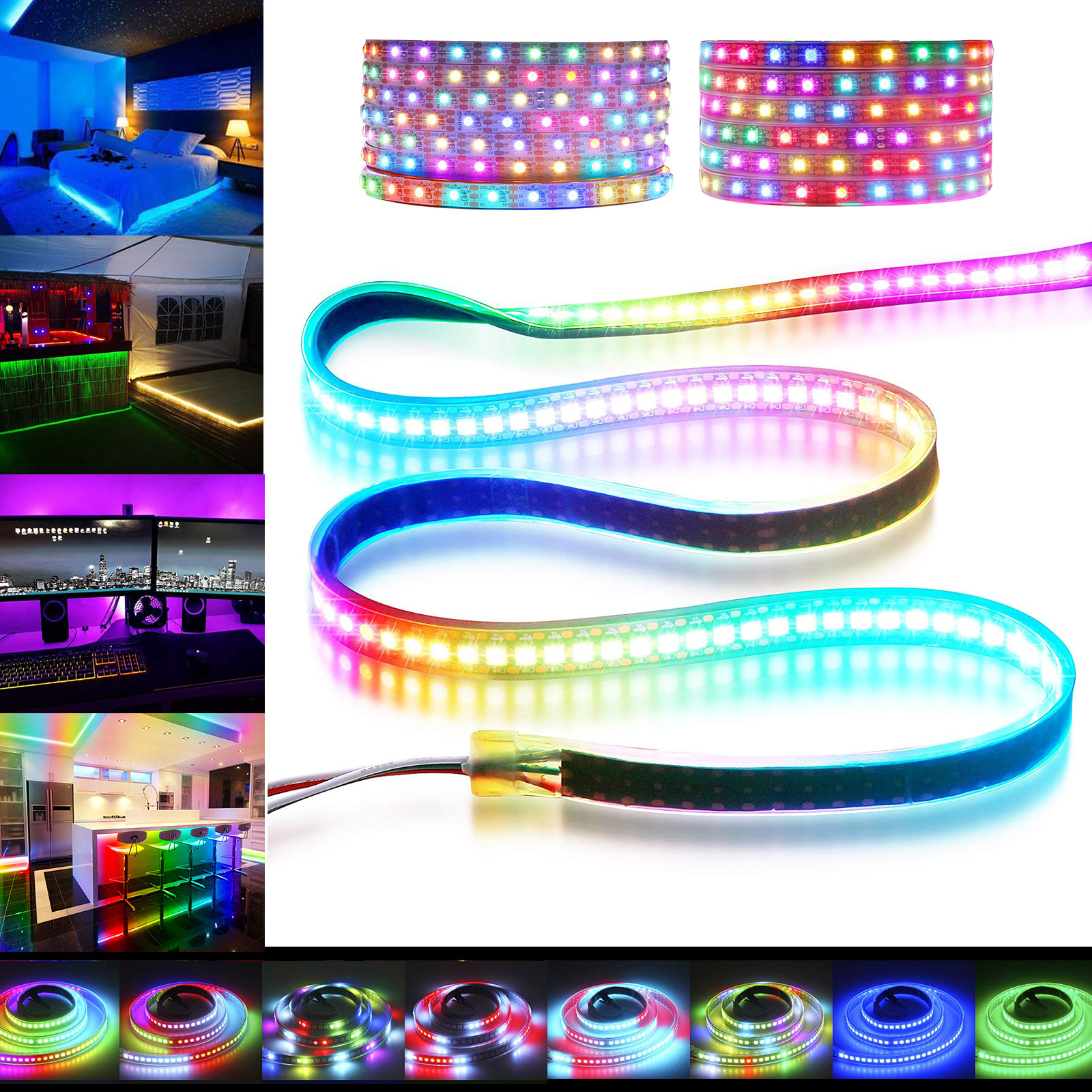 Individually Addressable LED Strip Light 5050 RGB Flexible Dream Color