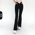 thumbnail image 4 of Leggings acampanados, pantalones de Yoga para mujer, cintura alta, pierna ancha, gimnasio, Fitness, deportes, pantalones acampanados negros, pantalones de baile latino, 4 of 5