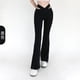 thumbnail image 4 of Leggings acampanados, pantalones de Yoga para mujer, cintura alta, pierna ancha, gimnasio, Fitness, deportes, pantalones acampanados negros, pantalones de baile latino, 4 of 5