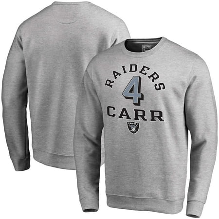 Derek Carr Oakland Raiders NFL Pro Line by Fanatics Branded Team Elite Player Name & Number Crew Pullover Sweatshirt -