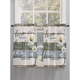 thumbnail image 3 of White Green Blue Tier Curtains 45 Inches Long, Vintage Wooden Rustic White Daisy Floral Window Treatment Curtain Drapes, Window Half Privacy Curtains for Bedroom Bathroom, 42"x45", 2 Panels, 3 of 7