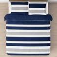 thumbnail image 2 of Sweet Jojo Designs Stripe Blue Grey Full/Queen Bed Comforter 3 Piece Bedding Set - 3 Piece, 2 of 6