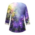 thumbnail image 4 of BangWanChi 3/4 Length Sleeve Womens Tops Plus Size Fashion Women's Summer V-Neck 3/4 Sleeve Lace Splicing Solid Casual T-Shirt Blouse Top, 4 of 5