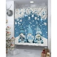 thumbnail image 4 of Christmas Gnome Shower Curtains for Bathroom Blue Fabric Shower Curtain Set, Xmas Merry Christmas Decoration Bathroom Decor Accessories with Hooks, Waterproof, 36x72inch - Winter Holiday Bath Curtains, 4 of 5