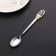 thumbnail image 4 of Stainless Steel Enamel Spoon Coffee Stirring Spoons Delicate Teaspoon Dessert Scoop (Blue Rose), 4 of 8