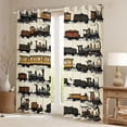 thumbnail image 2 of Castle Fairy Vintage Steam Train Curtains Pack of 2 (42x84 Each) for Boys, Antique Locomotive Curtains Blackout for Modern Room, Beige Black Brown, 2 of 6