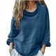 thumbnail image 3 of Tops de trabajo para Mujeres,Suéter informal de manga corta con cuello redondo para mujer, ligero y suave, con estampado, para uso diario en primavera y verano, sopatenor, 3 of 9