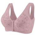 thumbnail image 2 of TEVEQ 2025 New Front Closure Bras for Women Plus Size No Wire Bra for Senior Convenient Light Shaping Daisy Bras for Older Women 3Pack Front Button Without Wires Vest Printed Bra Front Shaped Cup Mid, 2 of 3