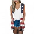 thumbnail image 2 of UVEASISHA American Flag Kimonos for Women Sleeveless Novelty Print Tank Independence Day Patriotic Cardigan Summer Beach Cover Ups Multicolor#6 XL, 2 of 5