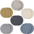 thumbnail image 1 of Posavasos trenzados de 12 piezas, posavasos redondos tejidos, posavasos tejidos absorbentes, posavasos calientes, posavasos para bebidas, hogar, cocina (color claro) JFHHH pequeña, 1 of 5