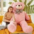 thumbnail image 2 of IKASA Giant Teddy Bear Stuffed Animal Plush Toy,Large Jumbo 59" Pink Huge Cute Soft Toys,Big Size Fluffy Plushy Fat Oversized Plushie,Gifts for Kids Girls Boys Girlfriend Children, 2 of 6