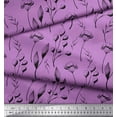 thumbnail image 2 of Soimoi Purple Silk Fabric Cotton Ball Leaves Print Fabric by the Yard 44 Inch Wide, 2 of 3