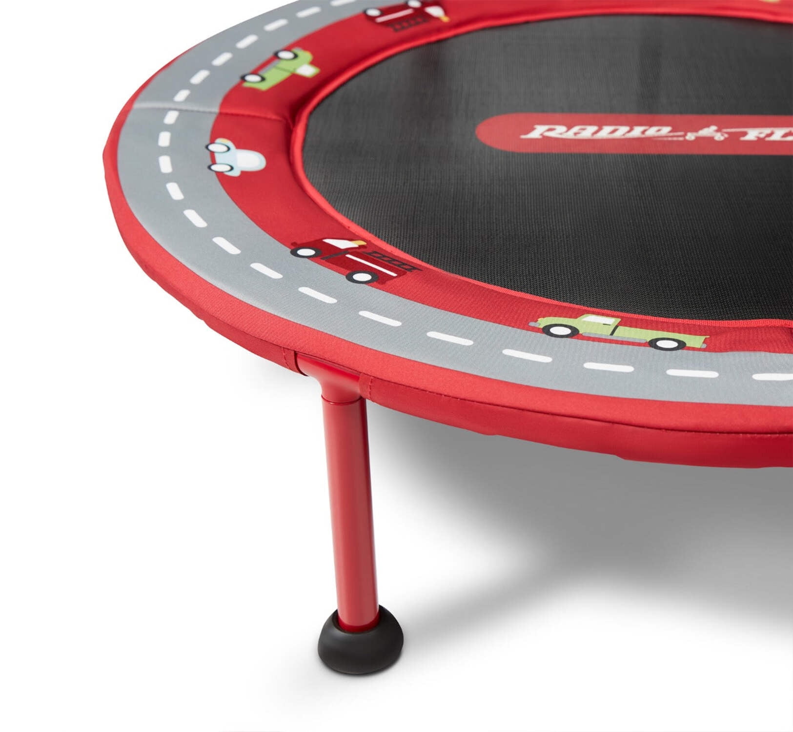 Radio Flyer 2-in-1 Kids' Trampoline with Racetrack Play Mat, 3 Feet Wide