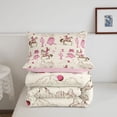 thumbnail image 5 of meiyoeat Retro Western Cowgirl Twin Comforter Sets For Kids, Pink Vintage Cowboy Boots Bedding Set For Girls,Pink Reversible,2pcs, 5 of 7