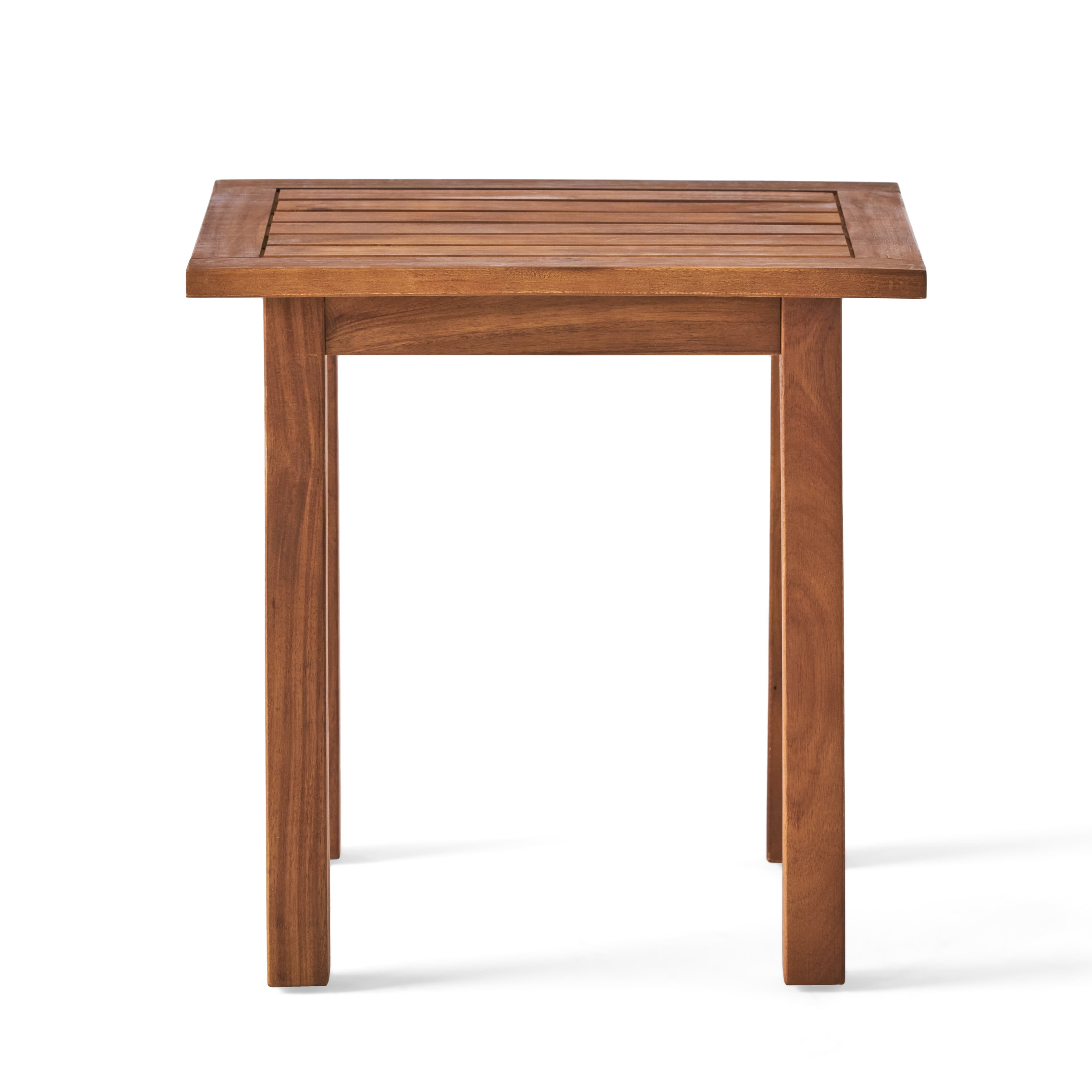 Carlo Outdoor Rectangular Acacia Wood Accent Table, Brown & Teak Finish