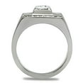 thumbnail image 3 of Anillo Color Plata Para Hombres de Acero Inoxidable Linear, 3 of 4