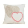 thumbnail image 2 of Funda de almohada de terciopelo con bordado de corazón | Cojín de estilo escandinavo con mechones | Decoración de sofá de 43 x 43 cm para San Valentín y el hogar, 2 of 6