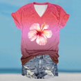 thumbnail image 4 of YDLCAFD T-Shirts pour Femmes Col en V Graphique Mode Décontractée Haut Col en V T-Shirts Été Manches Courtes Imprimés T-Shirts Haut, 4 of 5