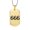 Gold 666, variant on Unisex Angel Number 666 Necklace Stainless Steel Square Pendant Simple Numerology Jewelry, Gold