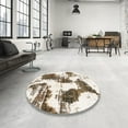 thumbnail image 4 of Ahgly Company Machine Washable Indoor Rectangle Abstract Dark Almond Brown Area Rugs, 8' x 12', 4 of 7